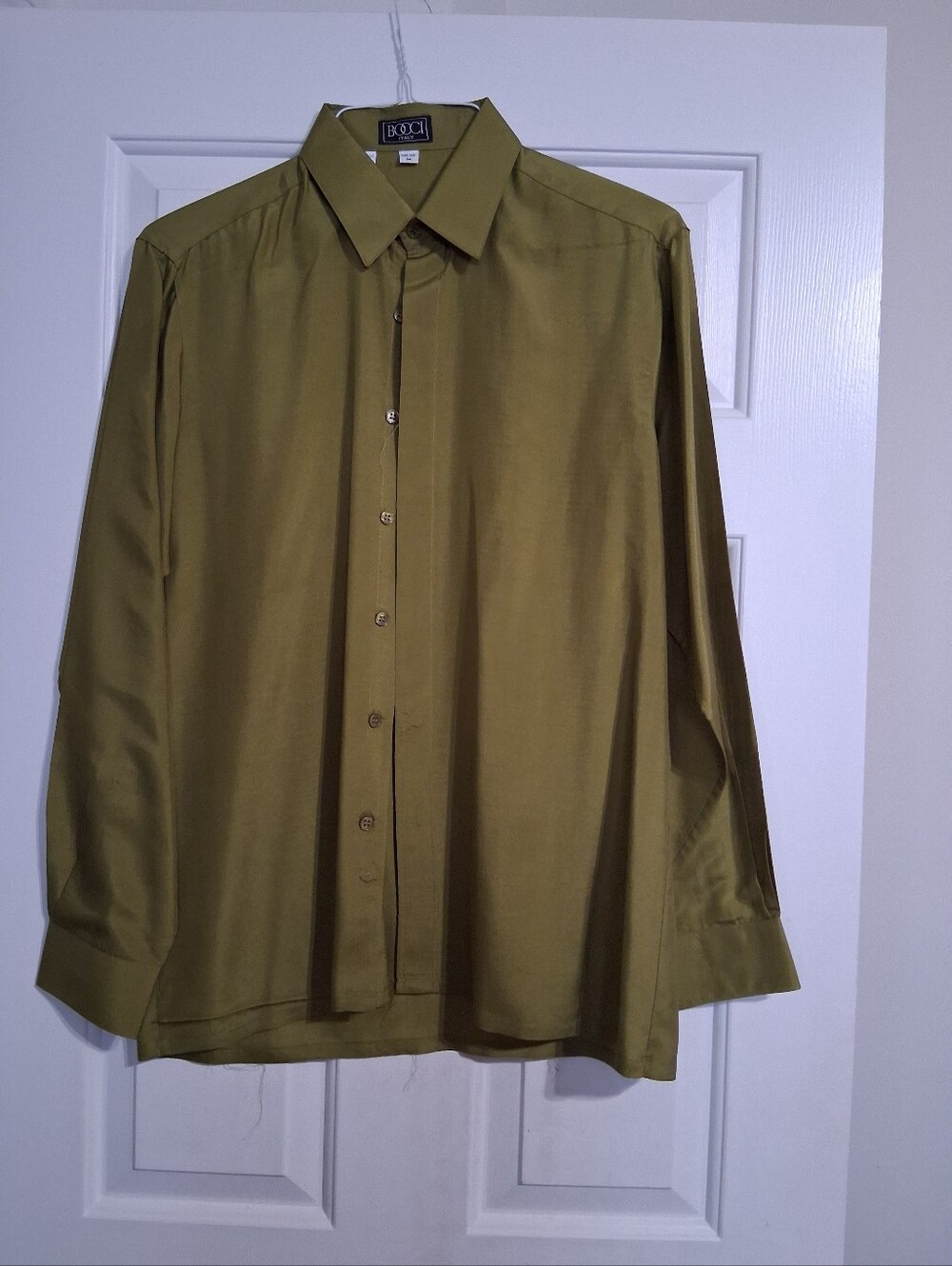 Men's Olive Green Long-Sleeve Dress Shirt by boc
